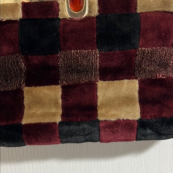 Vintage Plaid Velvet like Women's Bag - Picture 3 of 10